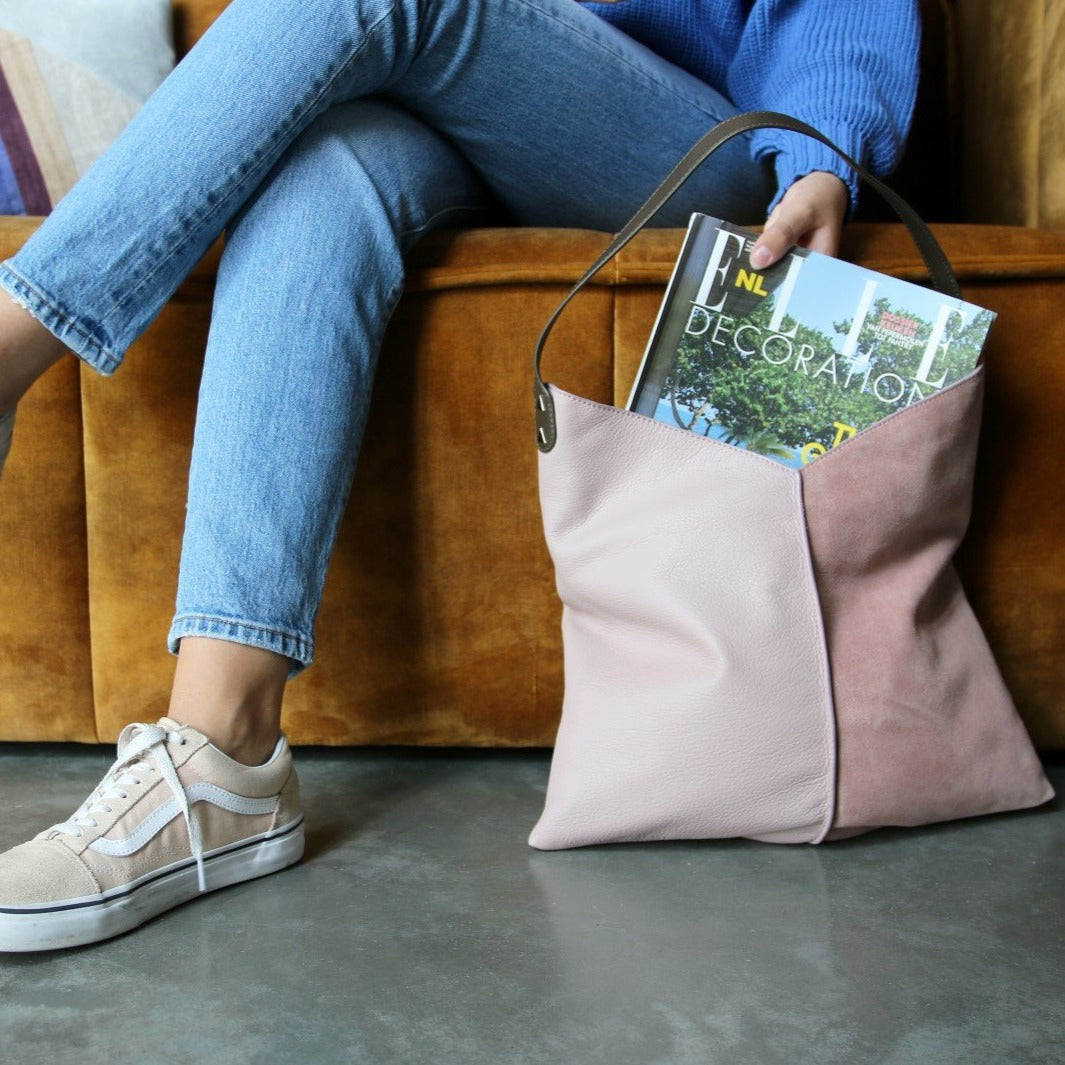 pink leather bag by hkliving usa and ELLE magazine