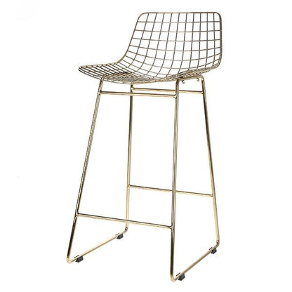 HK living brass metal wire bar stool