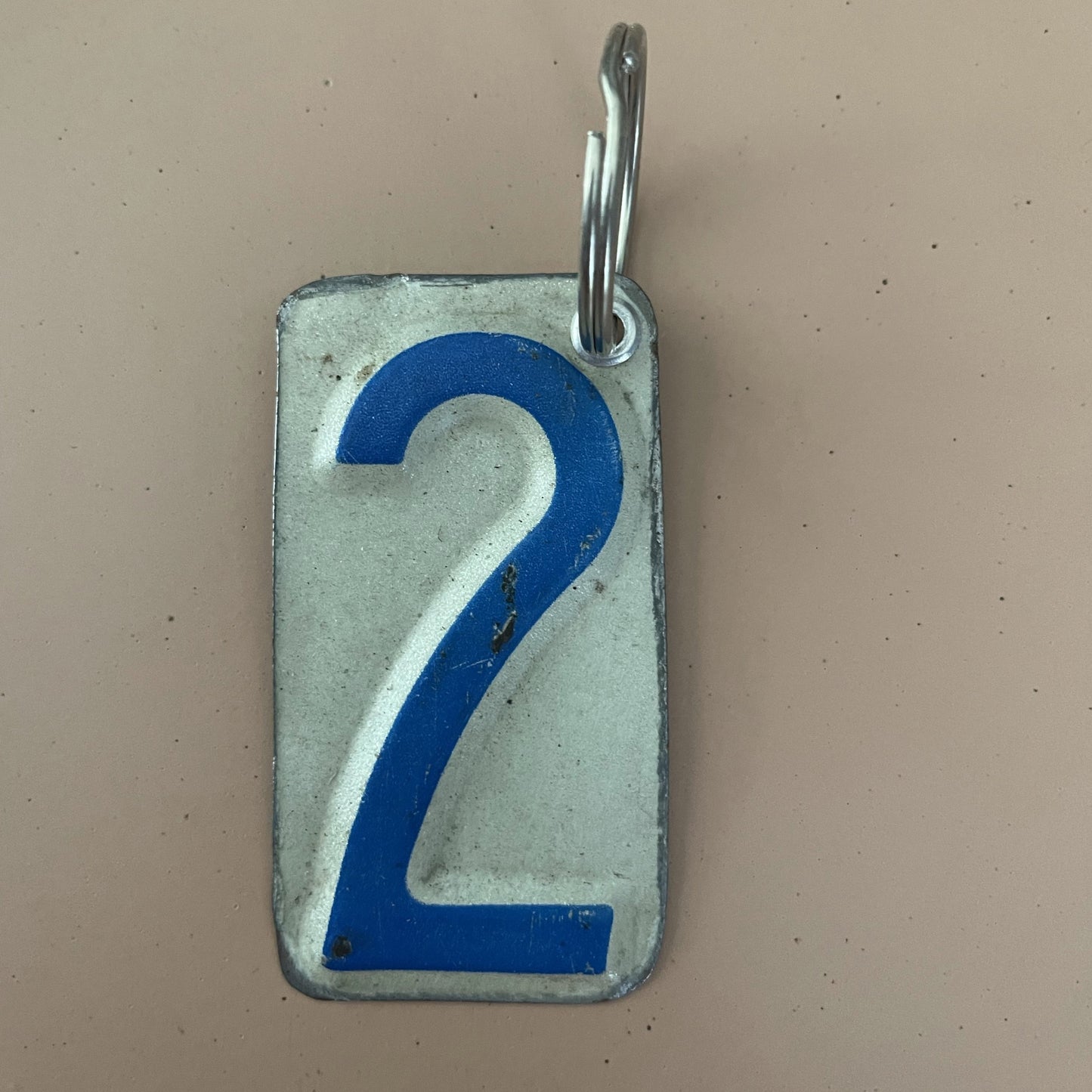 Recycled license plate keychain