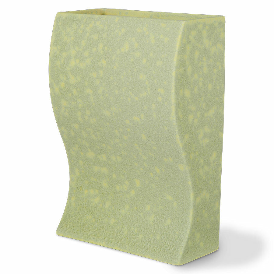 pistachio green with yellow speckles block vase