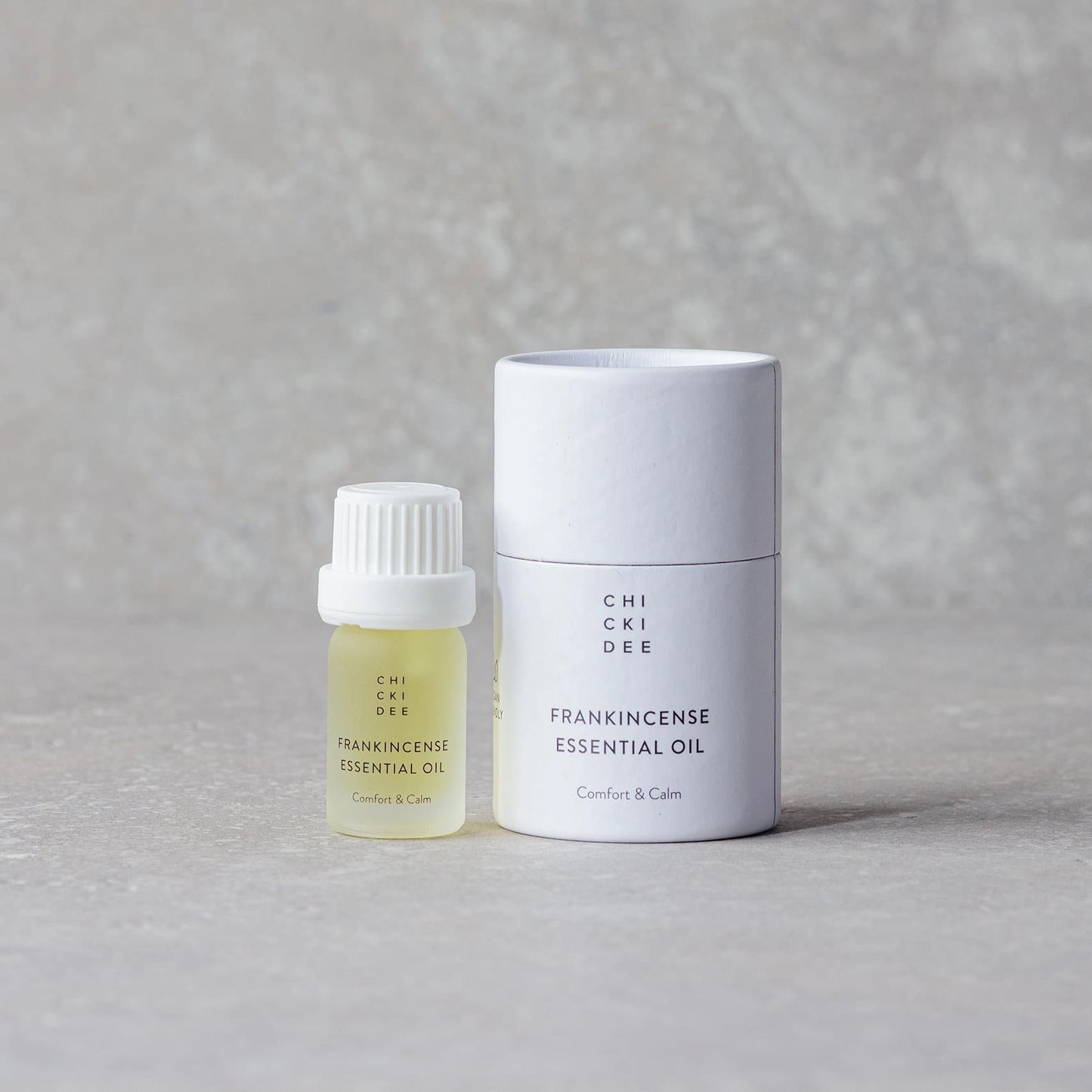 5 ml glass bottle with Frankincense essential oil and white box