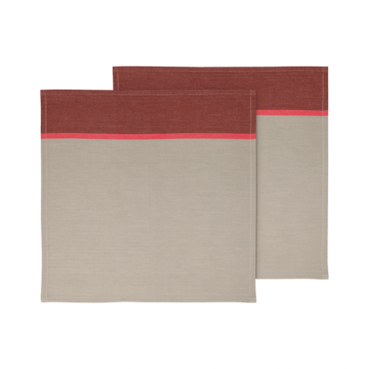 cotton napkins red and beige
