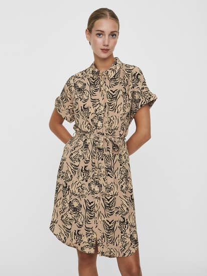 printed shirt dress nomad by vero moda