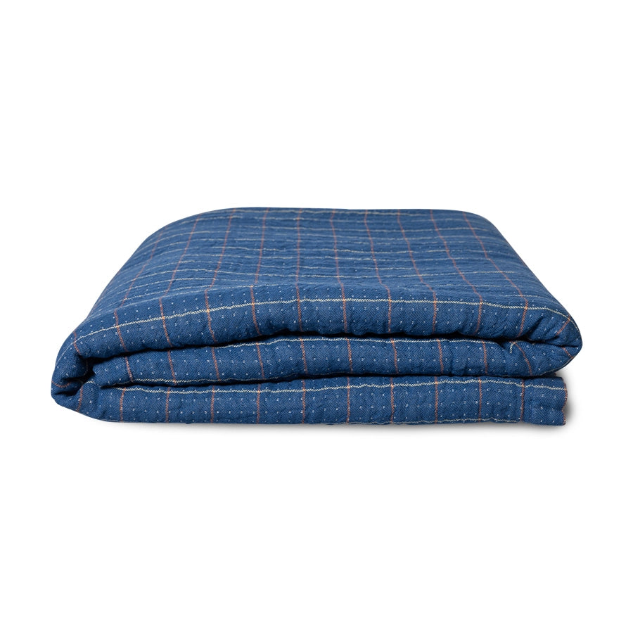 blue checkered throw blanket