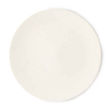 large, white speckled dinner plate