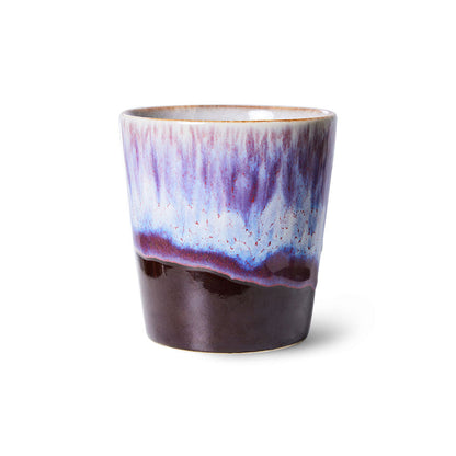 purple and blue stoneware coffee cup tumbler