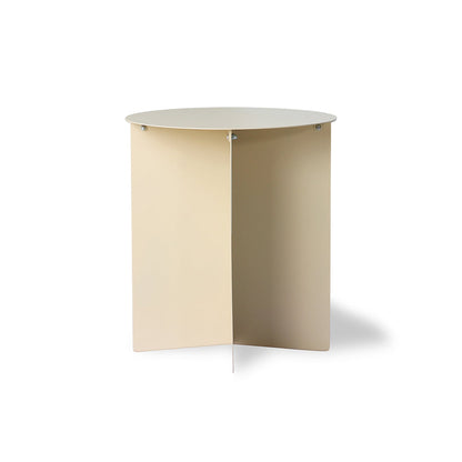 metal round accent table sand color