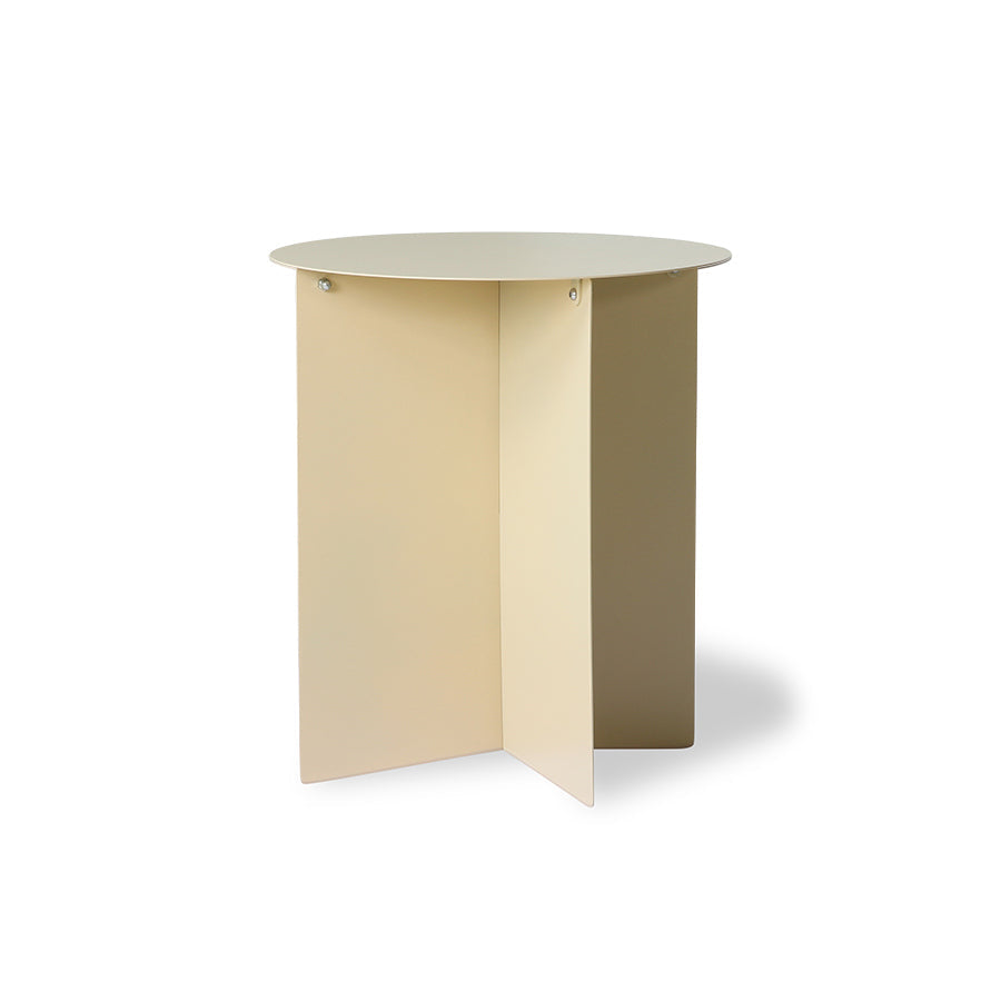 metal round accent table sand color