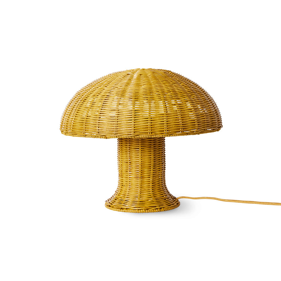 yellow rattan  rattan mushroom lamp