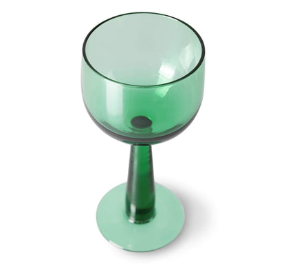 high stem green wine glass