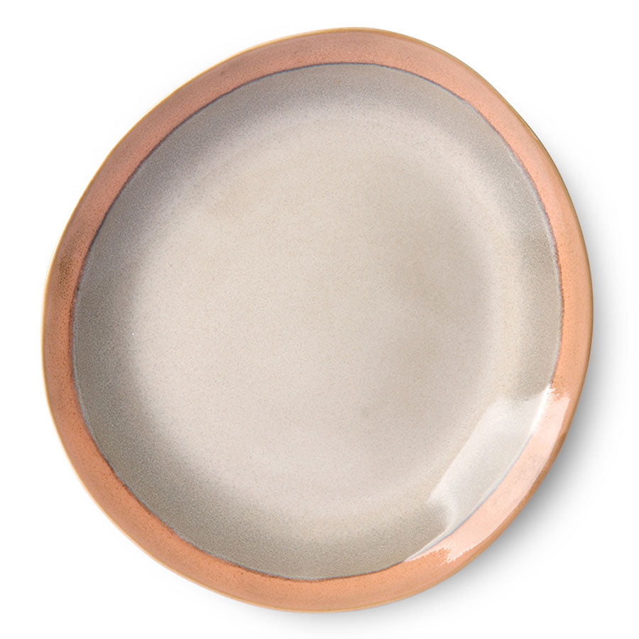 organic shaped dinner plate with earth like finish
