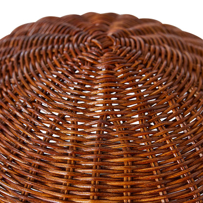 brown rattan retro style mushroom lamp