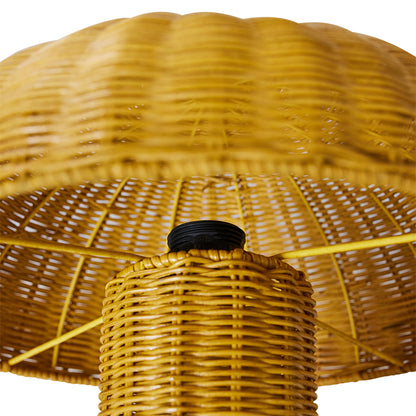 yellow rattan  rattan mushroom lamp