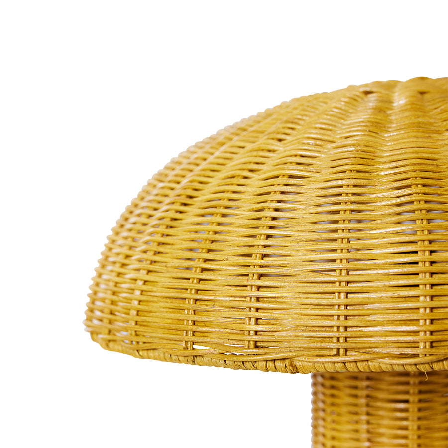 yellow rattan  rattan mushroom lamp