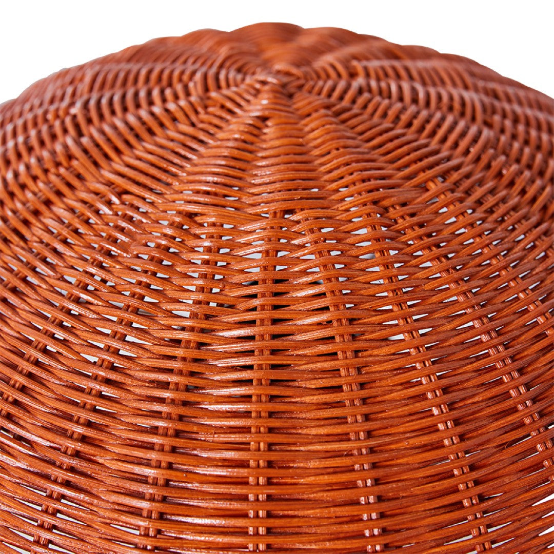 coral colored  rattan mushroom lamp 