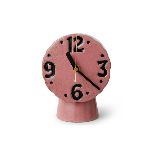 pink ceramic retro style desk clock