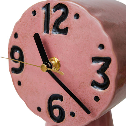 pink ceramic retro style desk clock