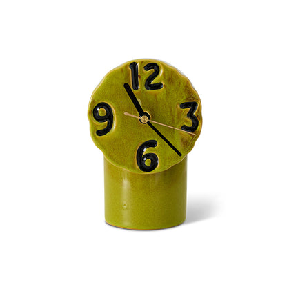 green ceramic retro style desk clock