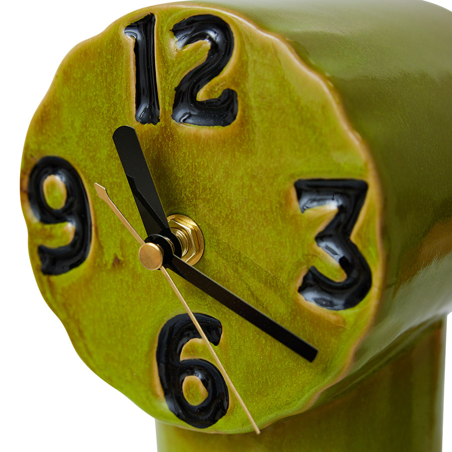 green ceramic retro style desk clock