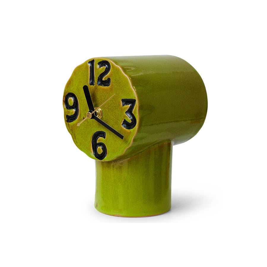 green ceramic retro style desk clock