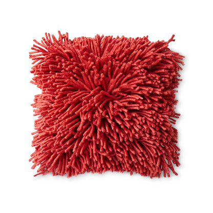 cherry red high piled textured pillow