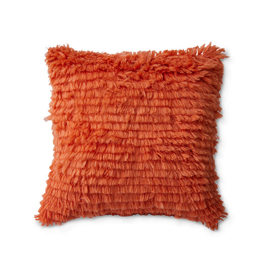 textured red throw pillow