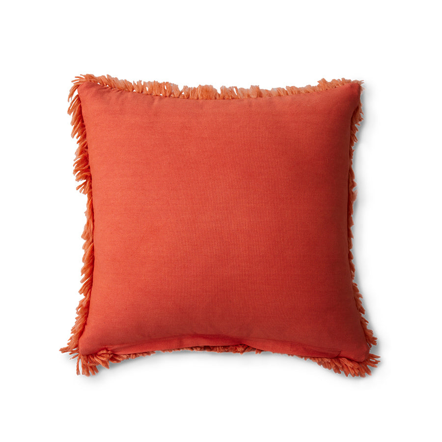 textured red throw pillow