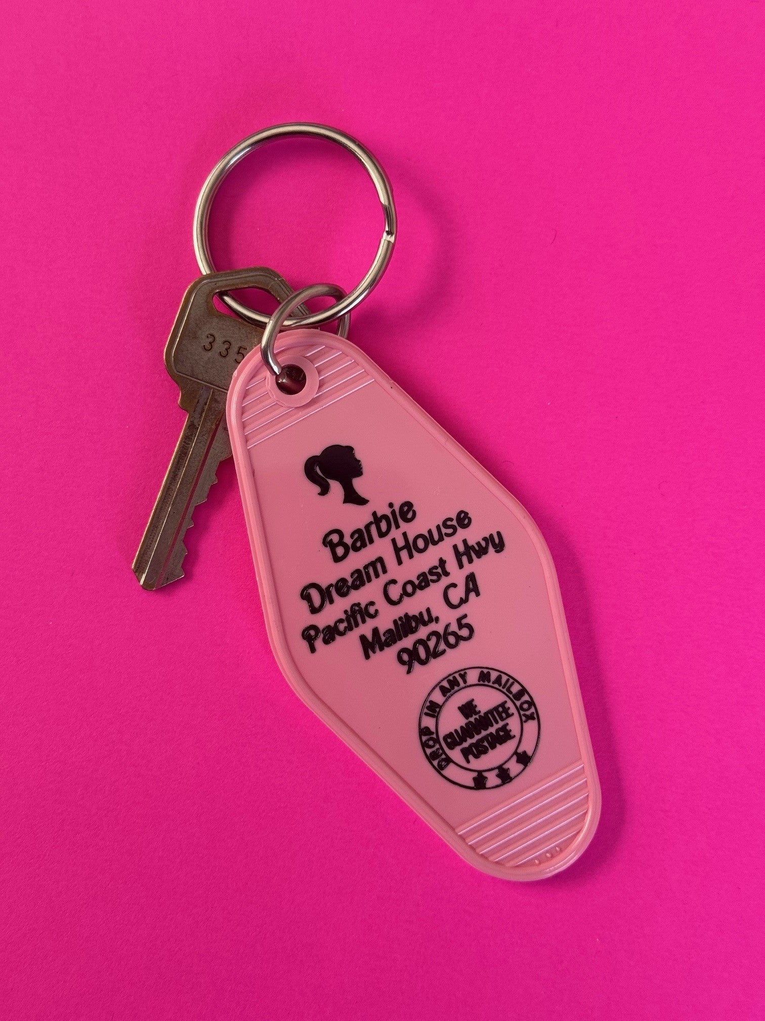 pink key fob barbie dream house with key