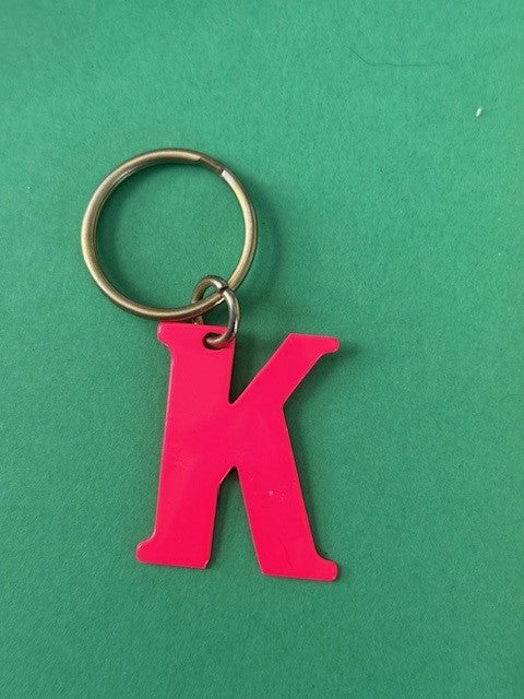 vintage key chain holder pink neon K
