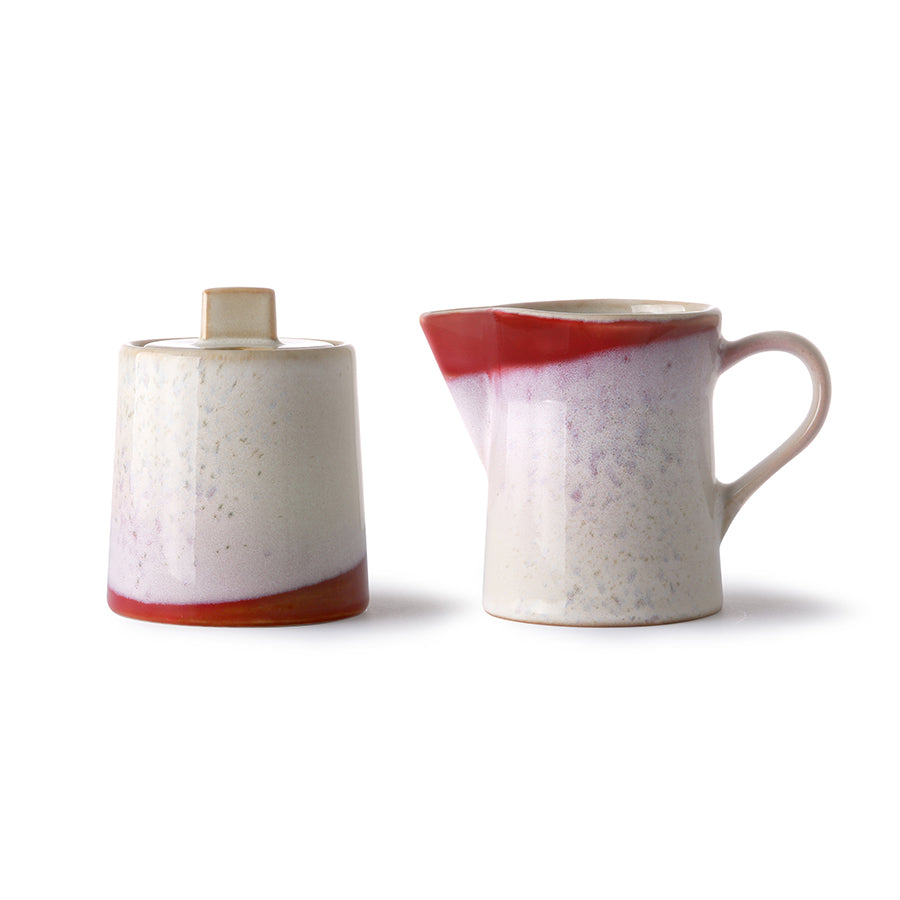 70s ceramics sugar and milk serving set