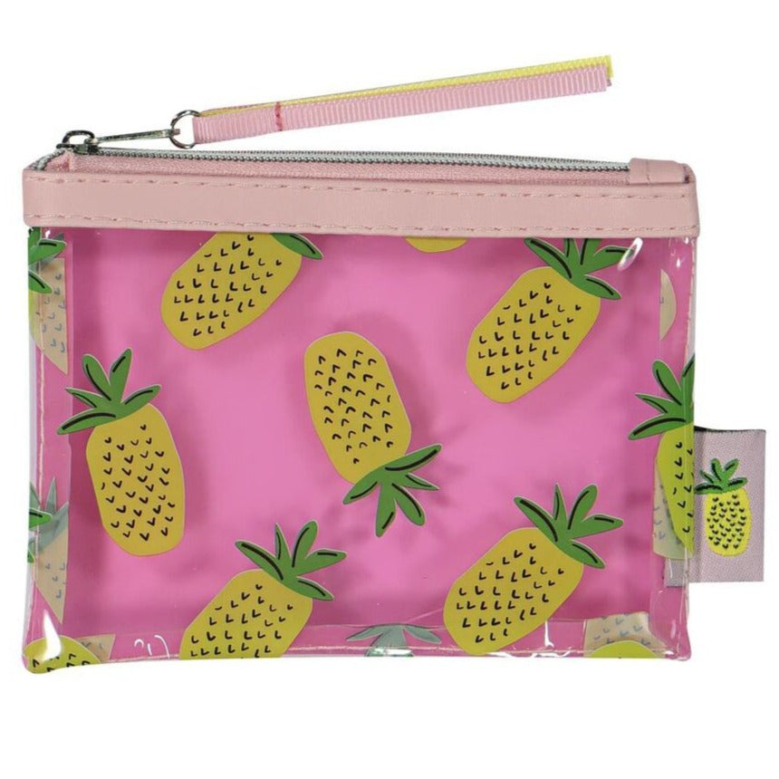 small plastic tote with pineapple