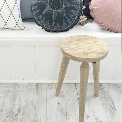 rustic stool made of mango wood 