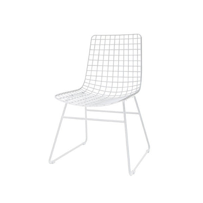 White metal wire chair