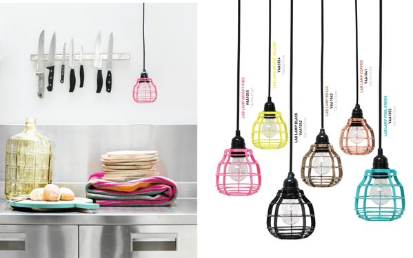 bright colored pendant lights by HK living usa