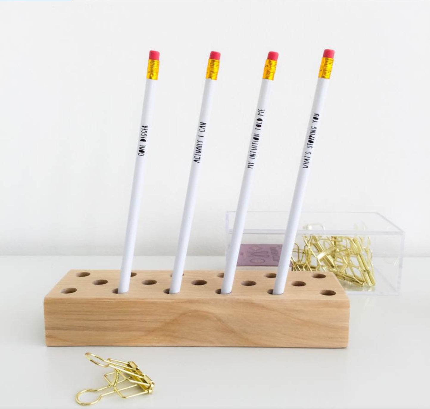 Set of 4 pencils with motivational quotes