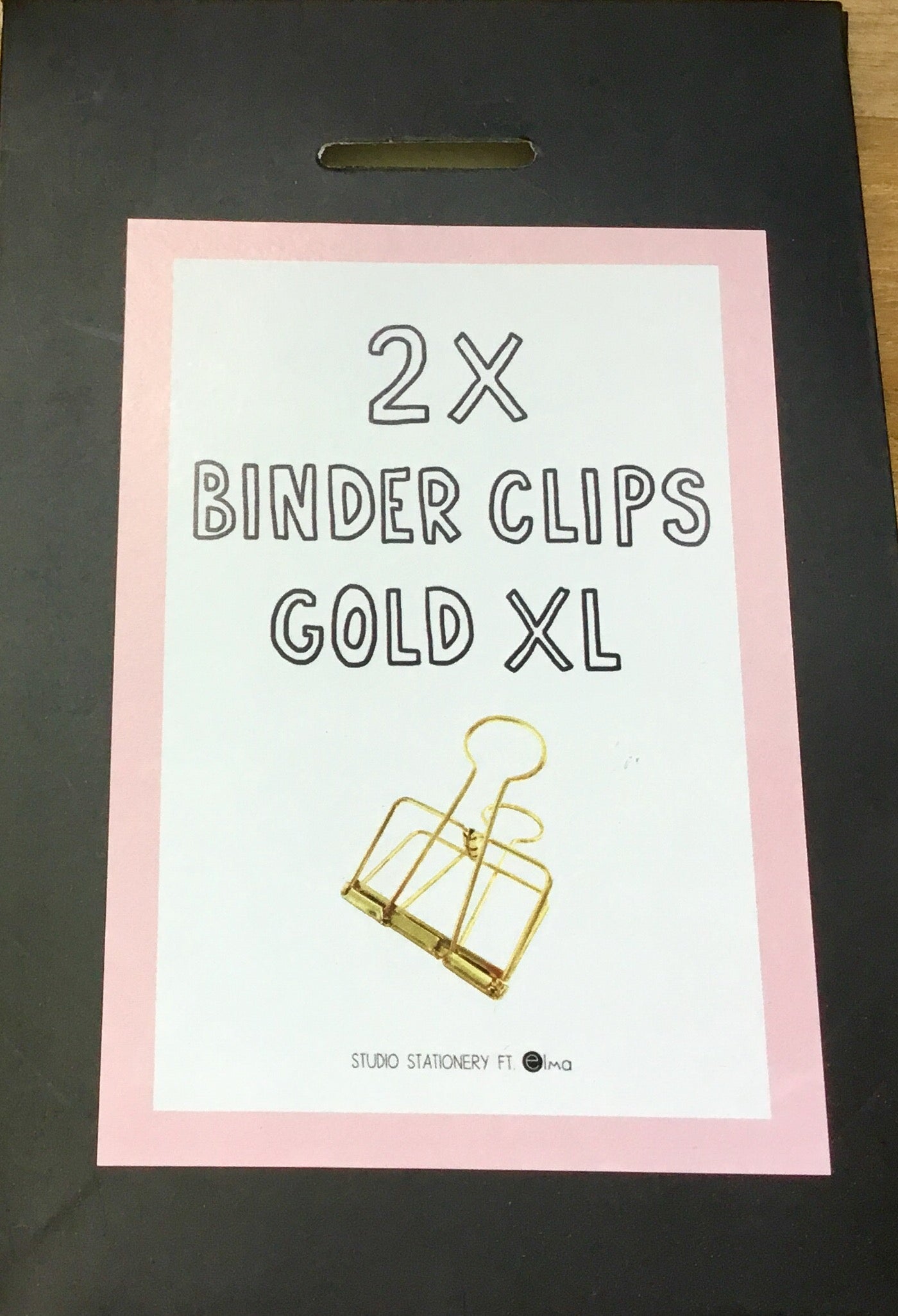 packaging of golden binder clips designed by Studio Stationary