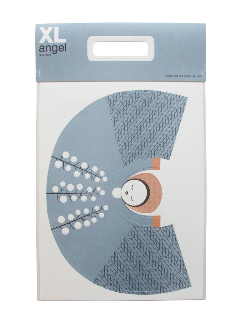 packaging of paper angel in blue by jurianne matter