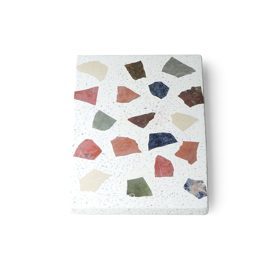 marble and terrazzo plate with vibrant colors