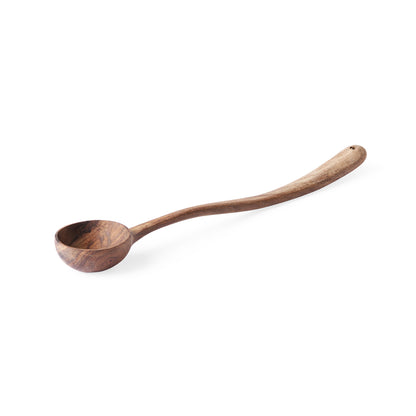 hand carved wooden spoon with scoop 