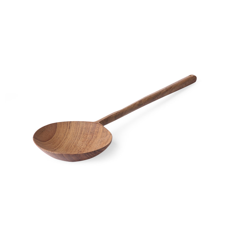 teak wooden ladle organic shaped