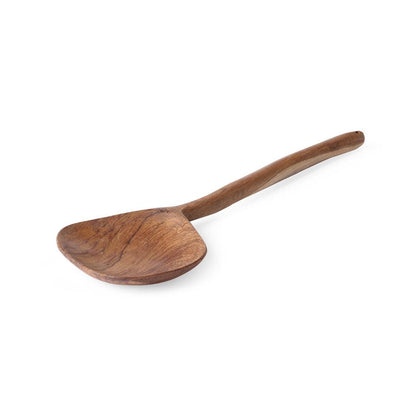 organic shaped wooden ladle made of teak