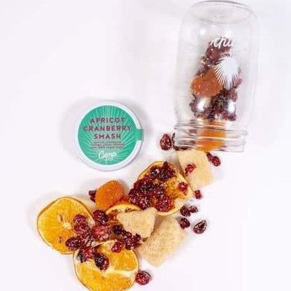 DIY cocktail in a jar with ingredients for apricot cranberry smash 