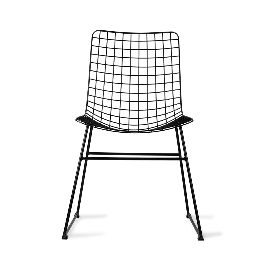 mid century modern style black metal wire chair