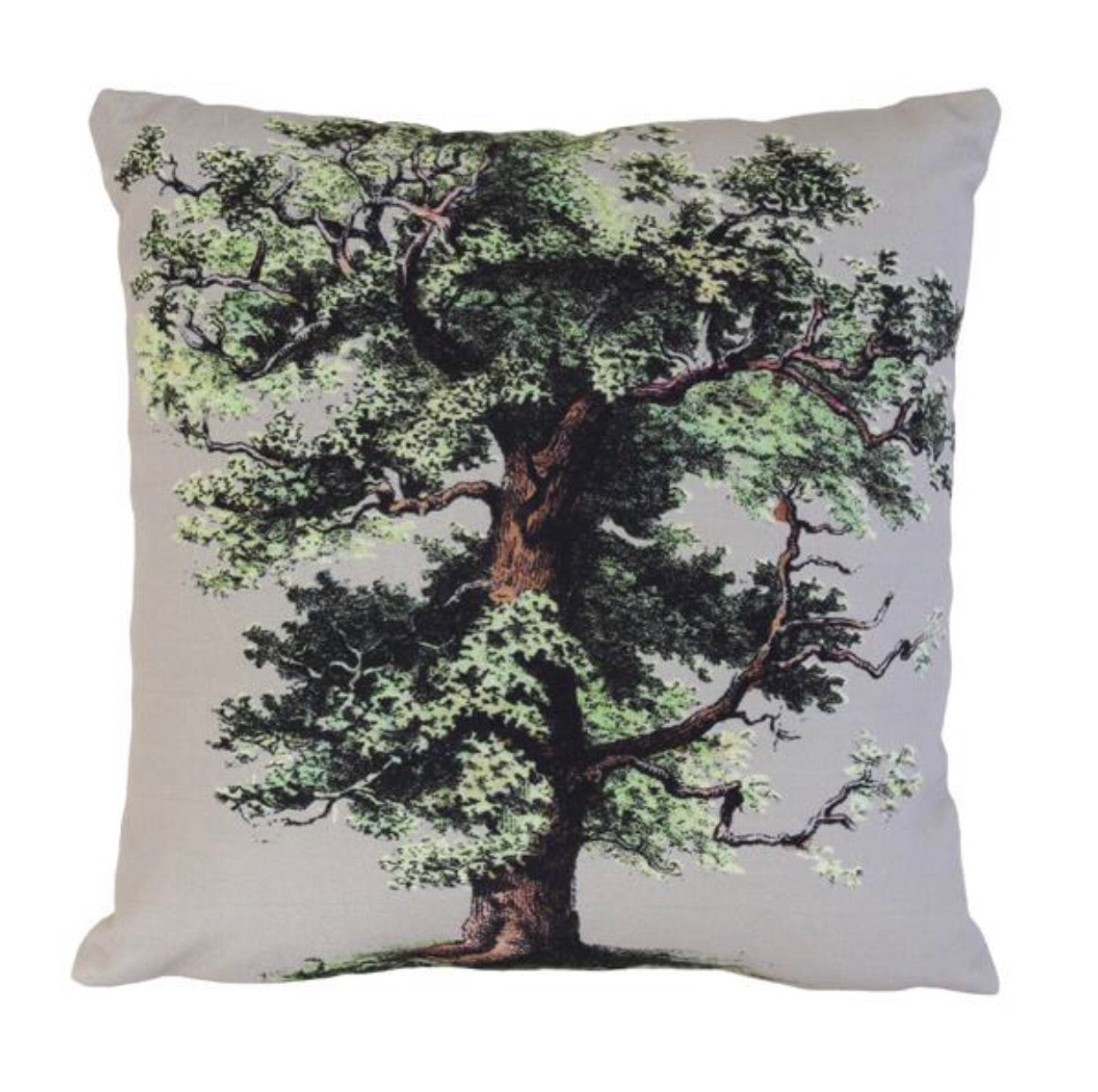 high quality cotton pillow with image of a large oak tree