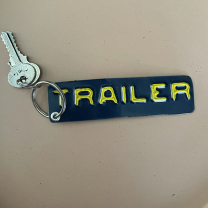 Recycled license plate keychain