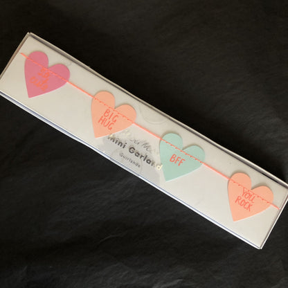 Best Friends Forever paper garland with neon colored hearts