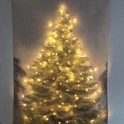 pine tree wall decoration with attached led lights for Christmas