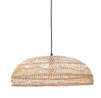 hand braided wicker pendant light in natural color