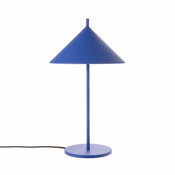 Nordic style cobalt blue metal triangle shape small table lamp