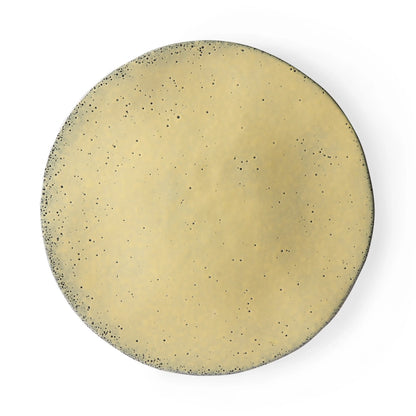 organic shape yellow dinner plates with speckled finish